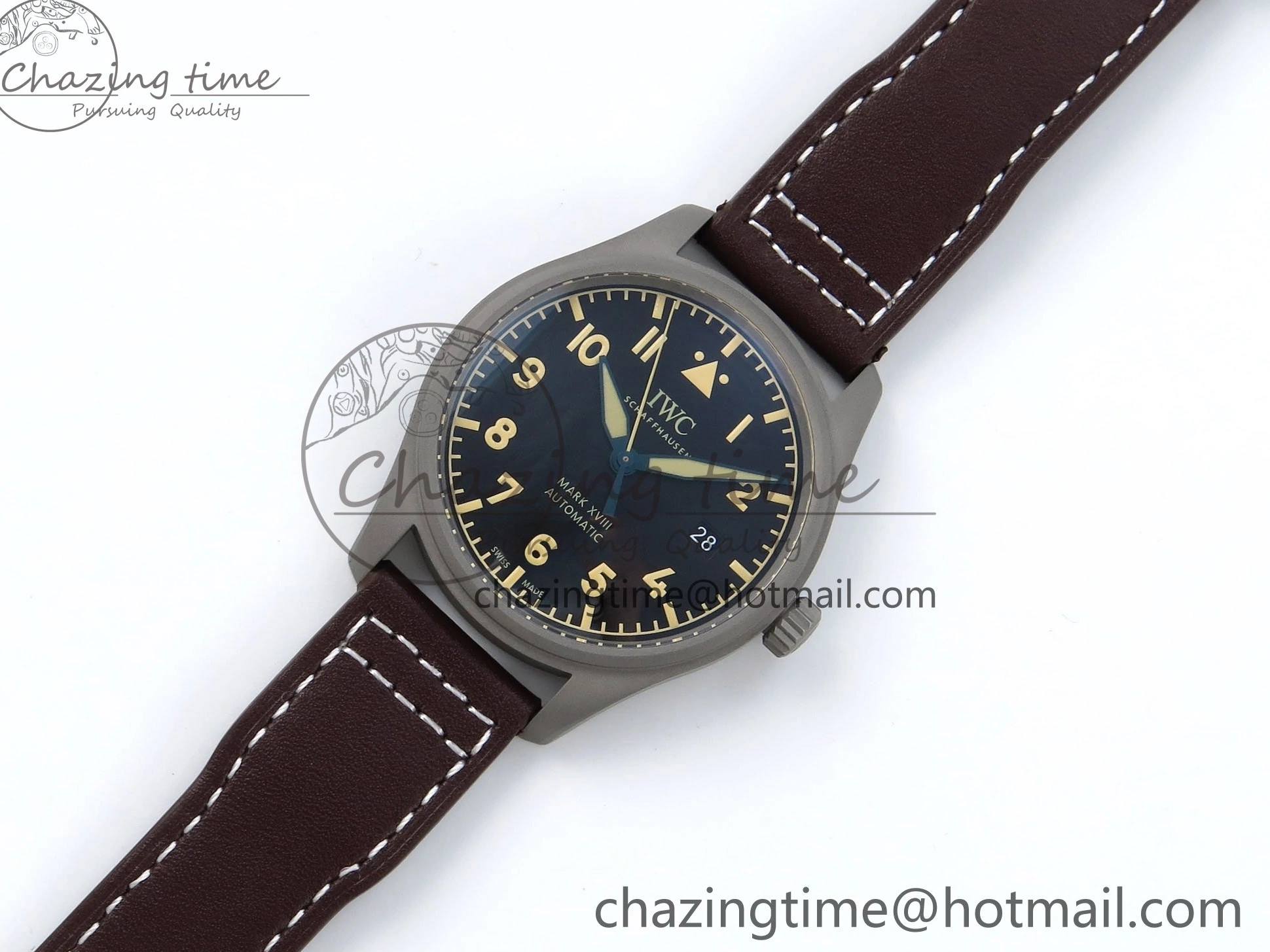 MIROTIME 0515 Pilot Mark XVIII Titanium BLSF 1:1 Best Edition Black Dial on Brown Leather Strap MIYOTA Popular 7020